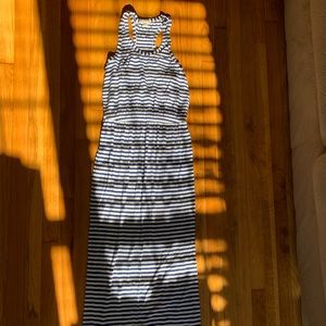 J. Crew Blue and White Striped Maxi Dress